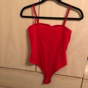 New Garage Paprika Colored Bodysuit w/ Adjustable Straps & Bottom Snap Closure